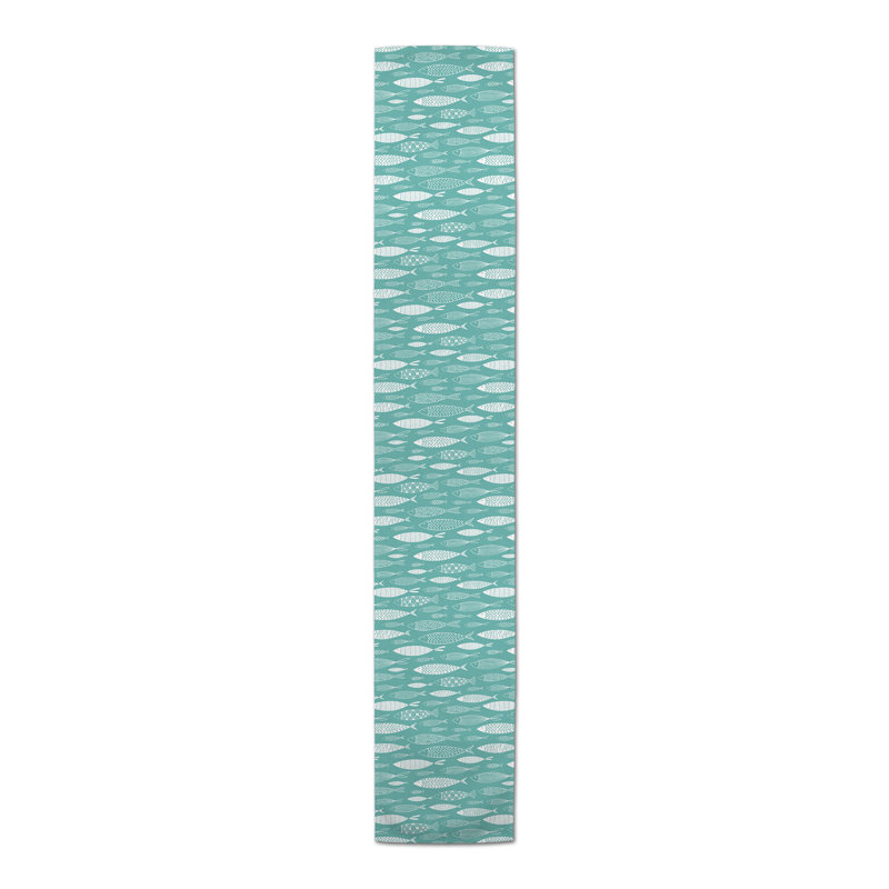 Anesa Rectangle Polyester Table Runner, 72" x 16", Teal