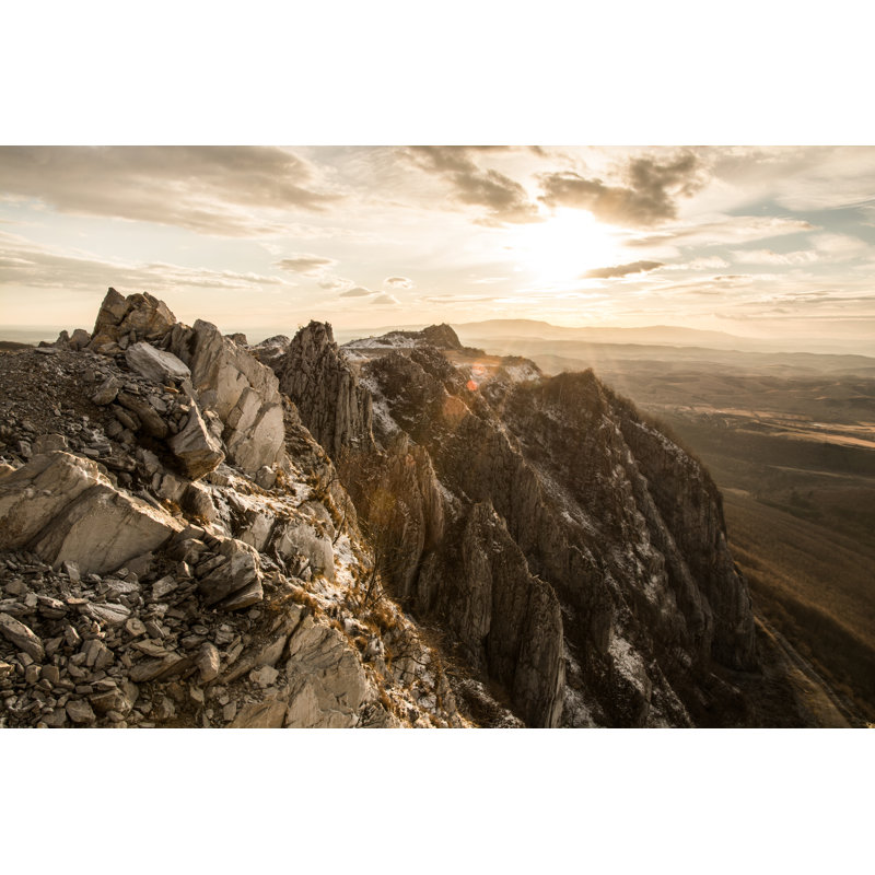 Rocky Mountain And Sunset - Wrapped Canvas Print, 30cm H x 46cm W x 3.8cm D