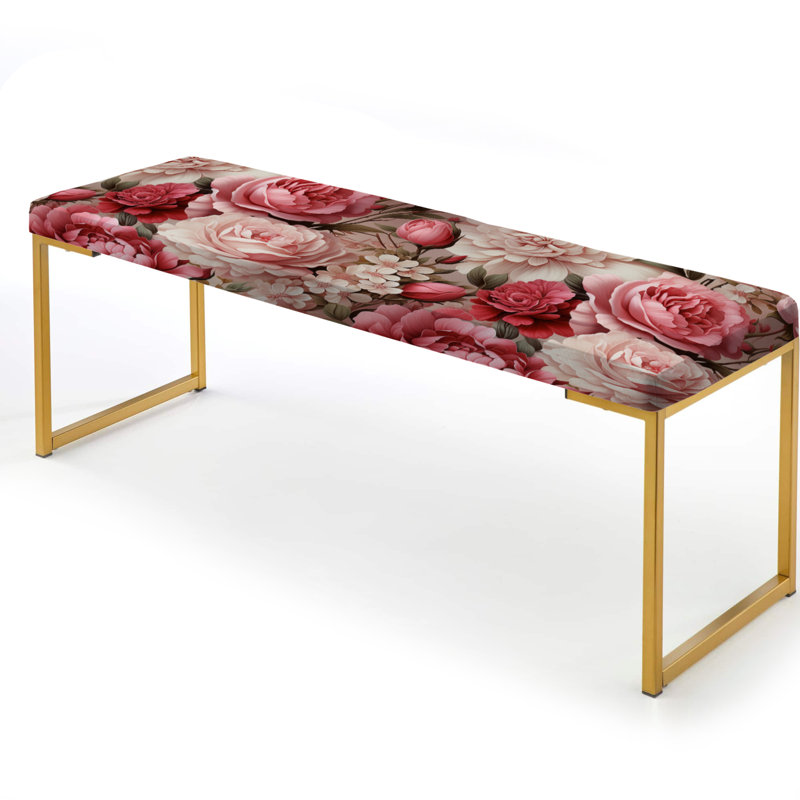 Motif victorien rétro de roses - banc rembourré floral doré