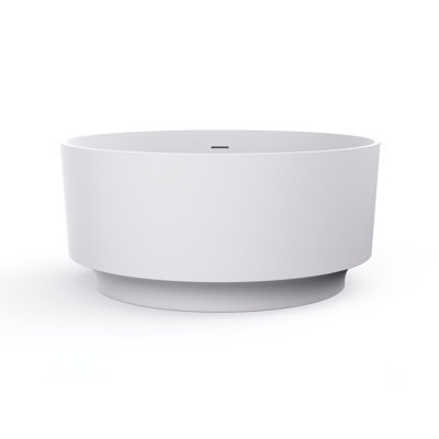 49 Inch Round Shape Freestanding Solid Surface Soaking Bathtub For Bathroom
