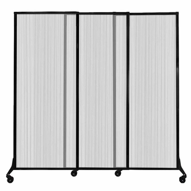 Cloison coulissante à 3 panneaux QuickWall, Transparent, H 80 po x l 84 po
