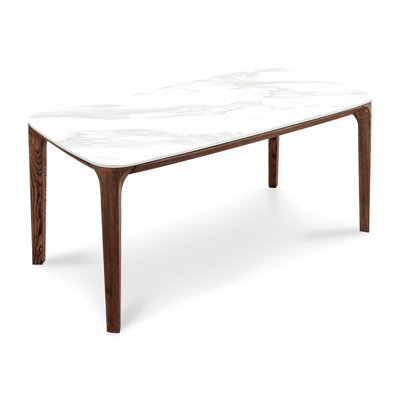 Table de salle à manger rectangulaire moderne en noyer et céramique / 5,9 pi (table seulement)