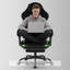Chaise de jeu ergonomique à dossier haut avec repose-pieds et soutien lombaire, noire-1127401457