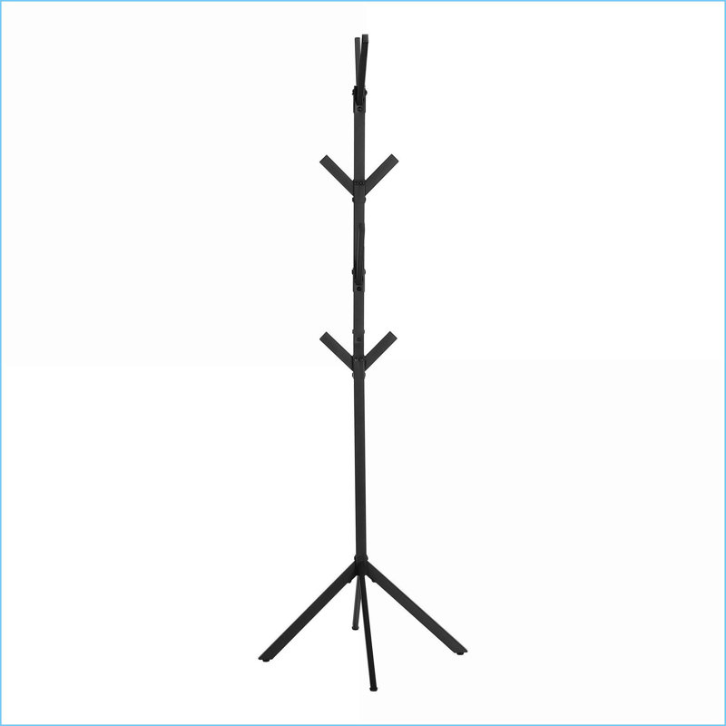 Hall Tree with Coat Rack, Shoe Bench, Storage Shelves &amp; DIY Pegboard | Brown | MDF + Iron