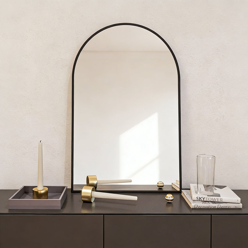 Miroir mural 20 po x 30 po pour salle de bain, Noir, 30 po x 20 po