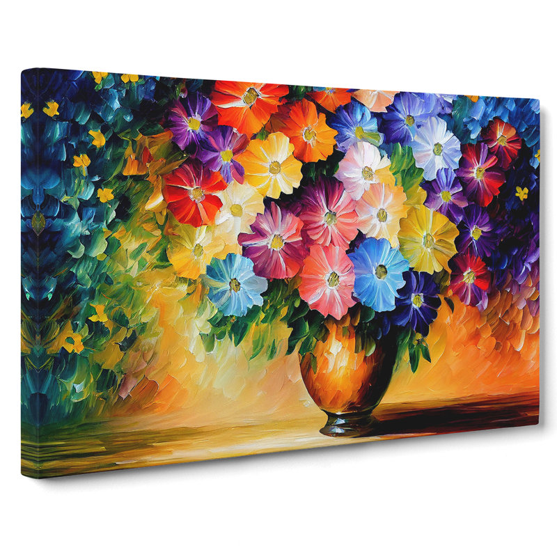 Mixed Flowers Vol.4 Abstract - Wrapped Canvas Painting, 50cm H x 76cm W x 3cm D