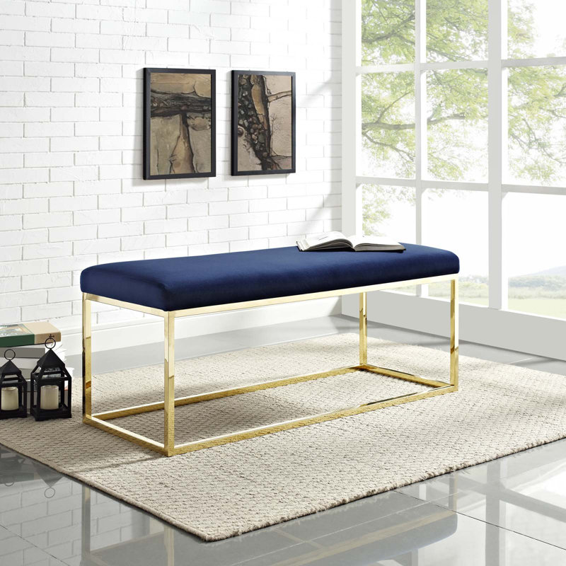 Banc en tissu Anticipate, Bleu marine