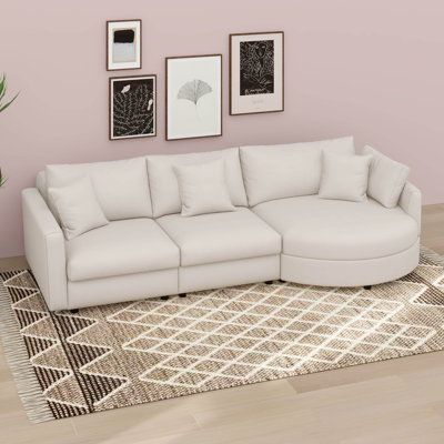 Canapé modulaire incurvé de forme moderne, canapé minimaliste confortable de style minimaliste