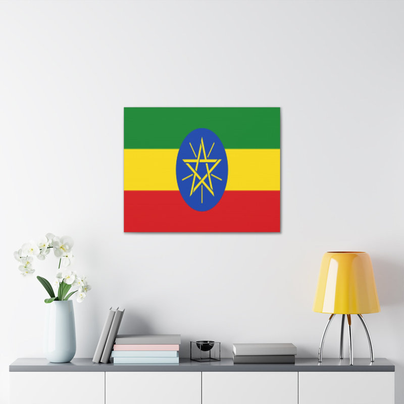 "Drapeau de l'Ethiopie" sur toile, H 24 po x l 30 po