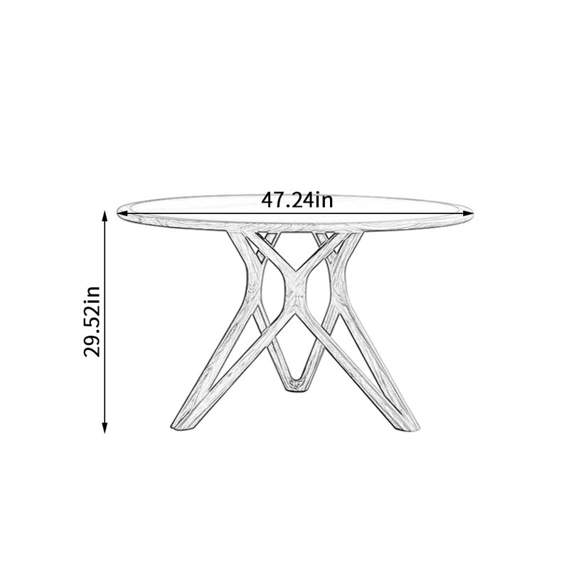 Table de salle à manger Durable, H 29,52 po x L 47,24 po x l 47,24 po