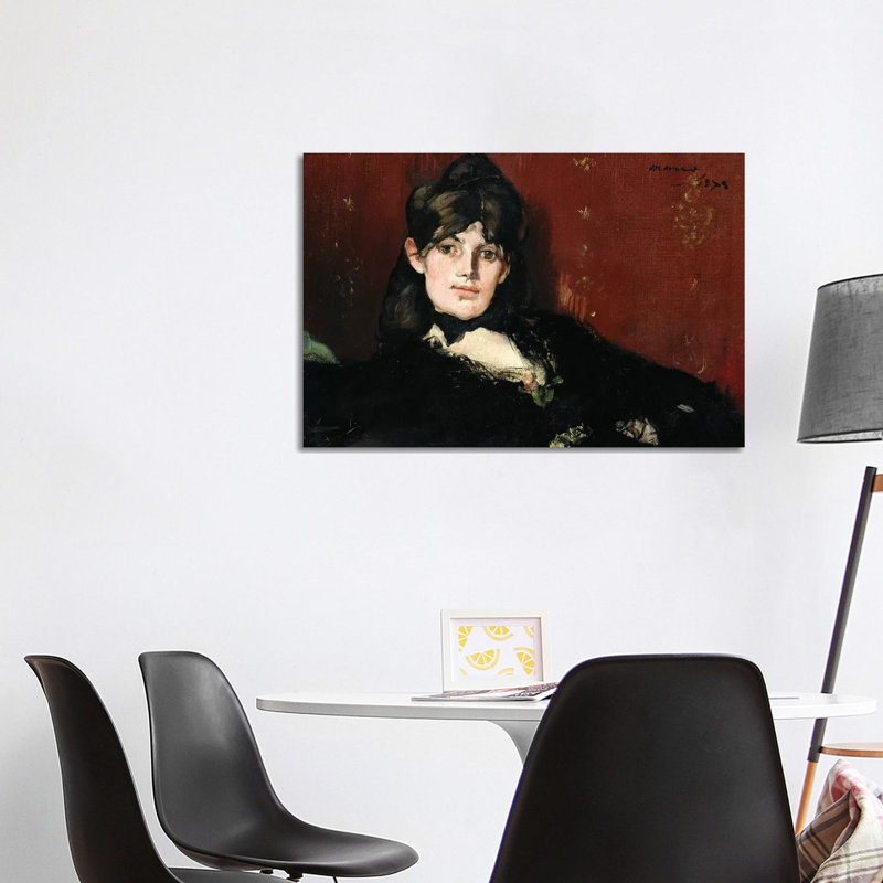 Berthe Morisot Reclining, 1873 by Edouard Manet - Wrapped Canvas Painting, 101.6 cm H x 66.04 cm W x 1.91 cm D