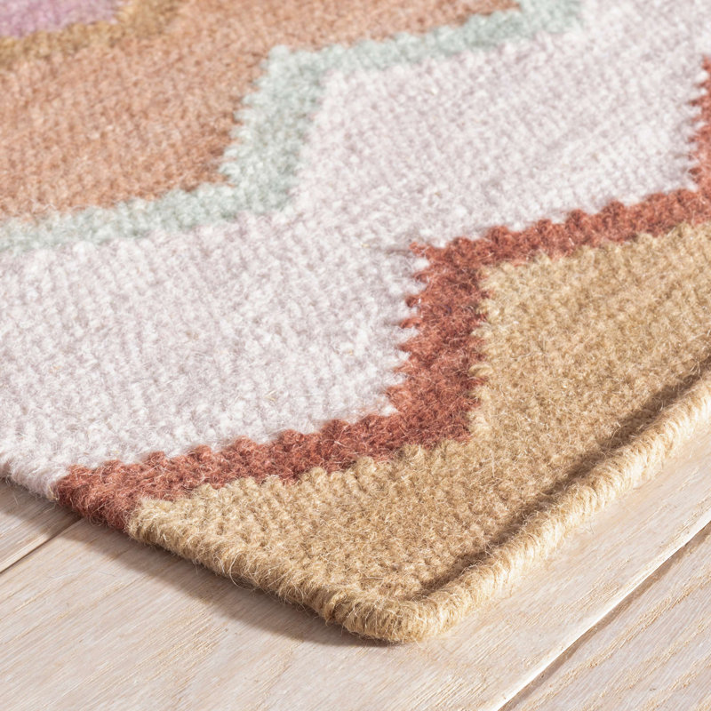 Tapis de sécurité en laine tissé à la main, Rectangle de 5 pi x 8 pi