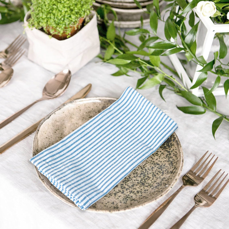 Alltawanna Square Napkin, Sky Blue/White