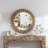 36"×36" Bohemian Style Natural Solid Wood Frame Gear Shape Round Wall Mounted Mirror For Living Room&Bedroom-568780216