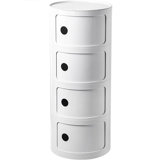 Modern Stackable Round Nightstand with Storage – 4-Tier Side Table Cabinet with Drawers