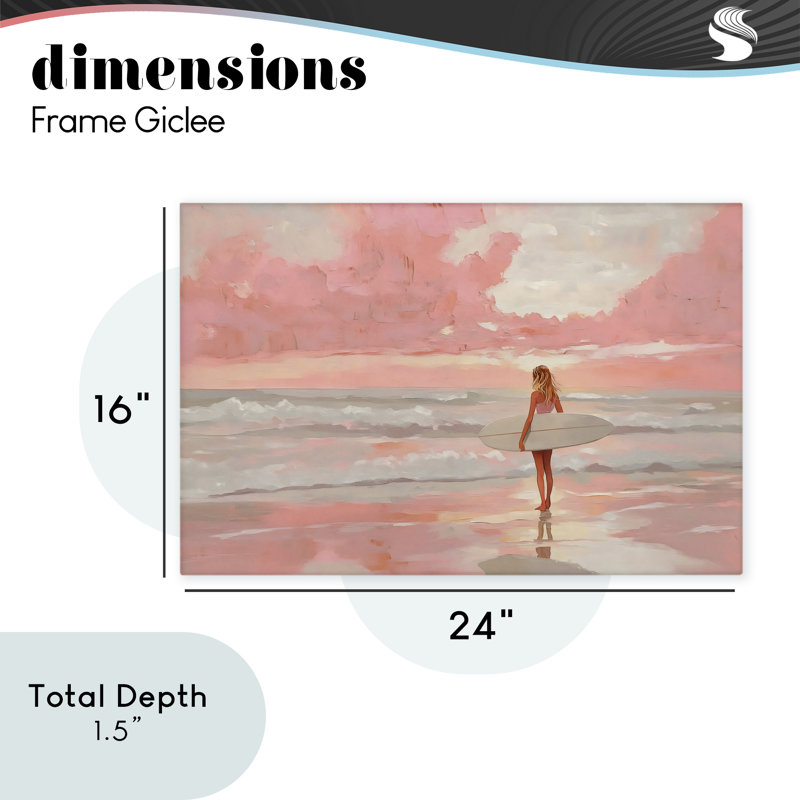 Toile de ciel rose, conception par LSR Design Studio, H 16 po x l 24 po