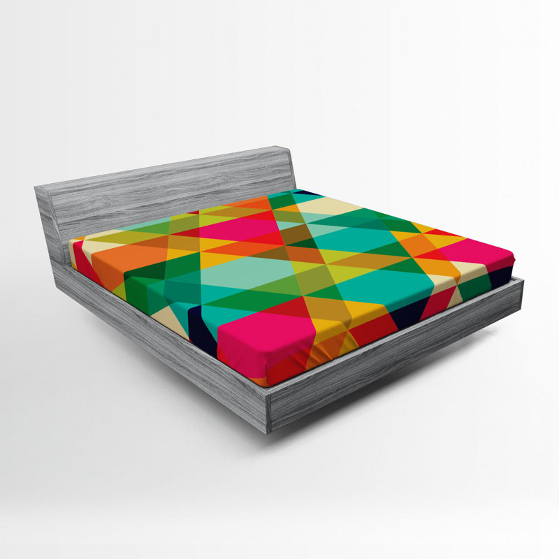 Microfiber Geometric Fitted Sheet, Full Fitted Sheet
