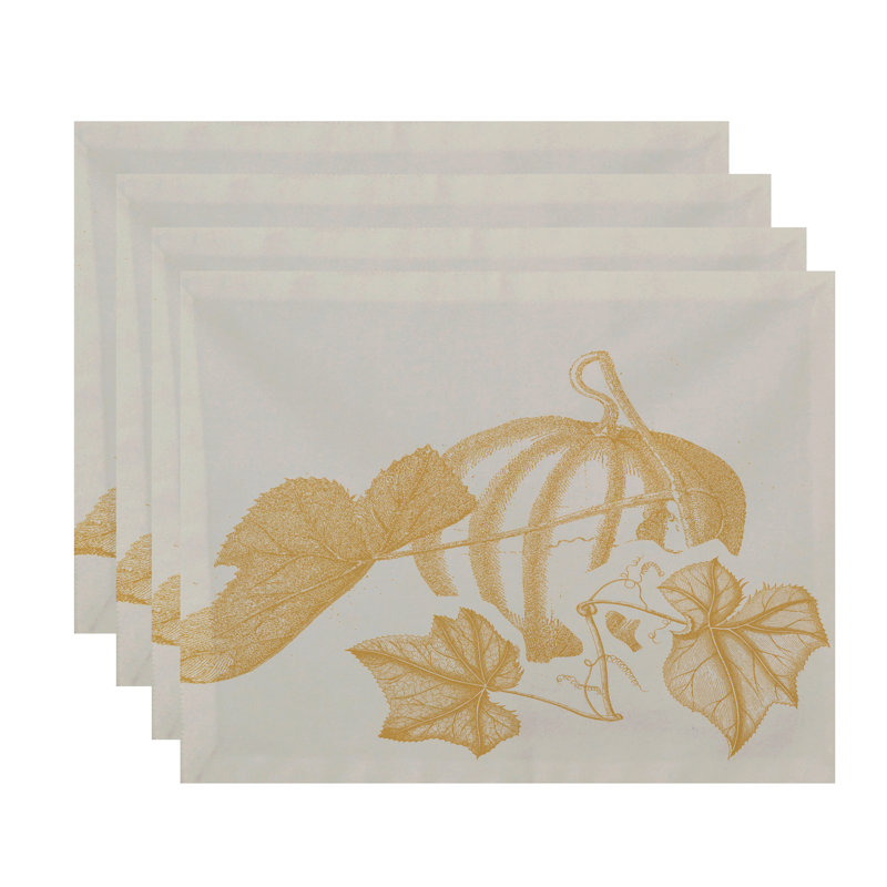 Ensemble de napperons 4 pièces, Jaune