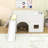 Wood Low Loft Bed with Slide and Storage Shelves-838121805
