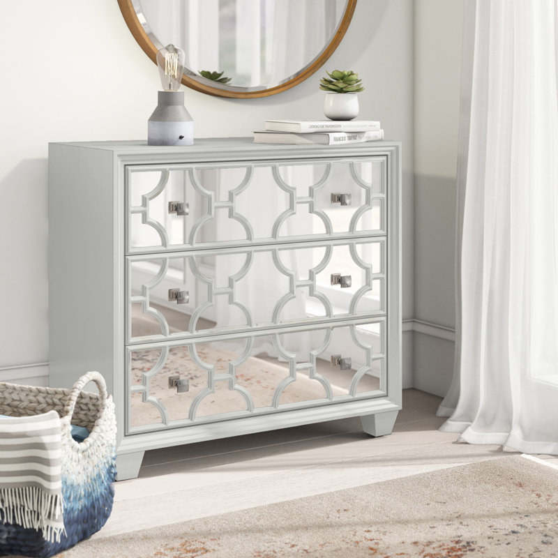 Commode 3 tiroirs l 32 po Billwise, Blanc antique