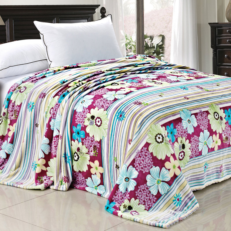 Couverture en flanelle Blossom, Lilas, Simple
