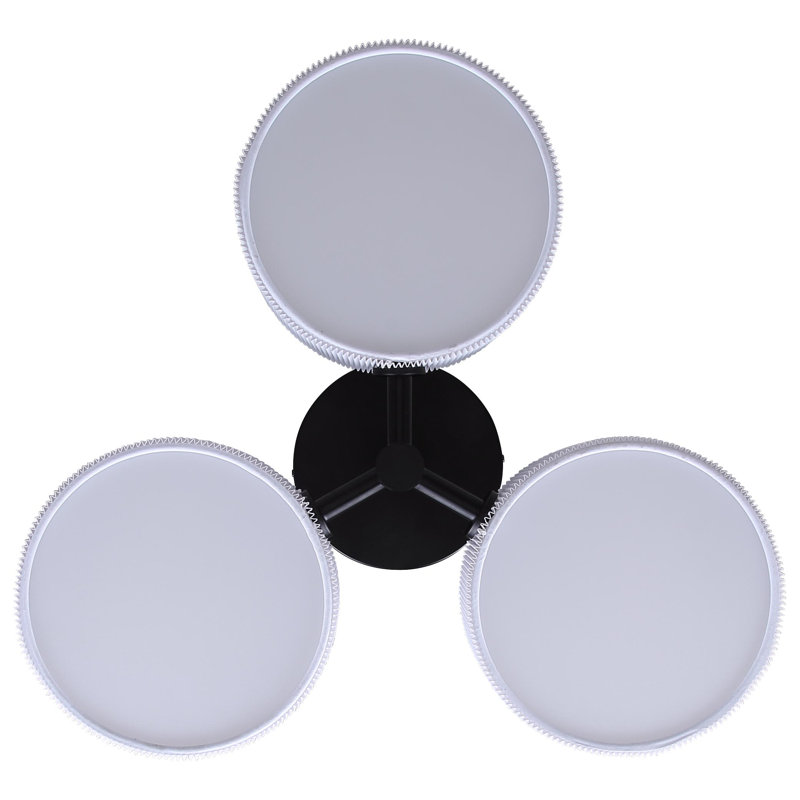 Gid 21.13 In. 3 Light Integrated LED Black Modern Semi Flush