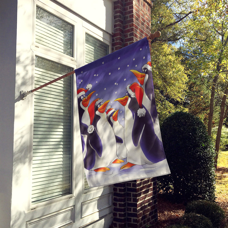 Drapeau de jardin Zadig Holiday Penguins, H 40 po x l 28 po
