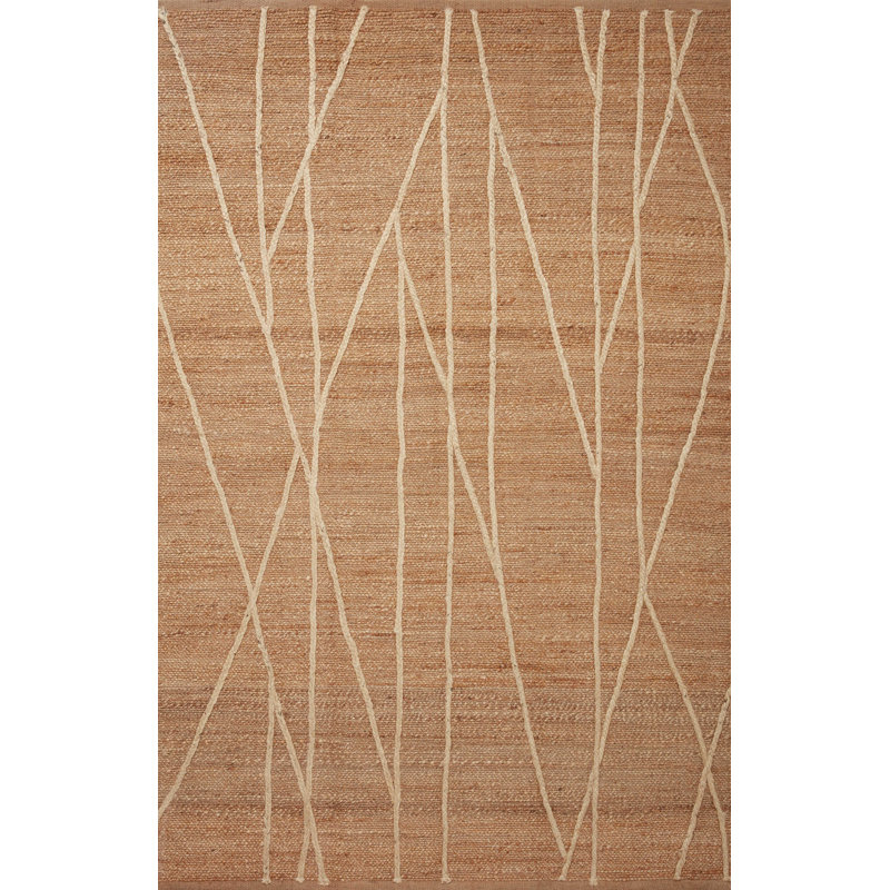 Albemarie Geometric Handmade Natural/Ivory Area Rug, Rectangle 7 pi 9 po x 9 pi 9 po