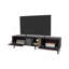 Meuble télé Dragon avec 2 portes et rangement ouvert, wengé