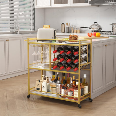 Bartolomea Metal Bar Cart