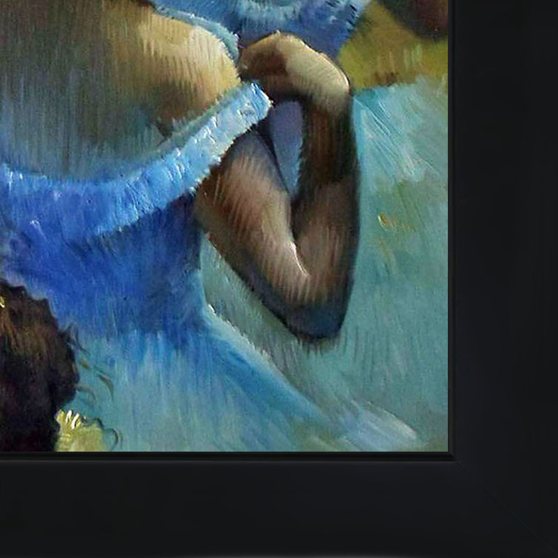 «Blue Dancers» par Degas, peinture encadrée, H 28,75 po x l 28,75 po x P 2 po, Bois nouvel âge
