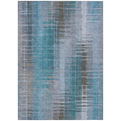 Machine Washable Indoor/Outdoor London ACN2261 Stripes Rug