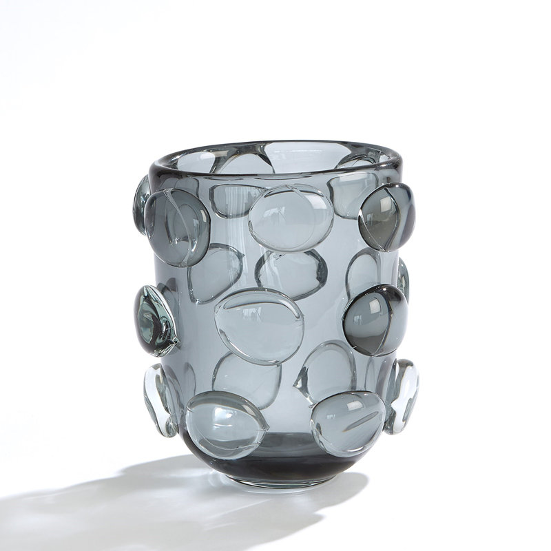 Vase de table en verre, H 8 po x l 6,5 po x P 5,5 po