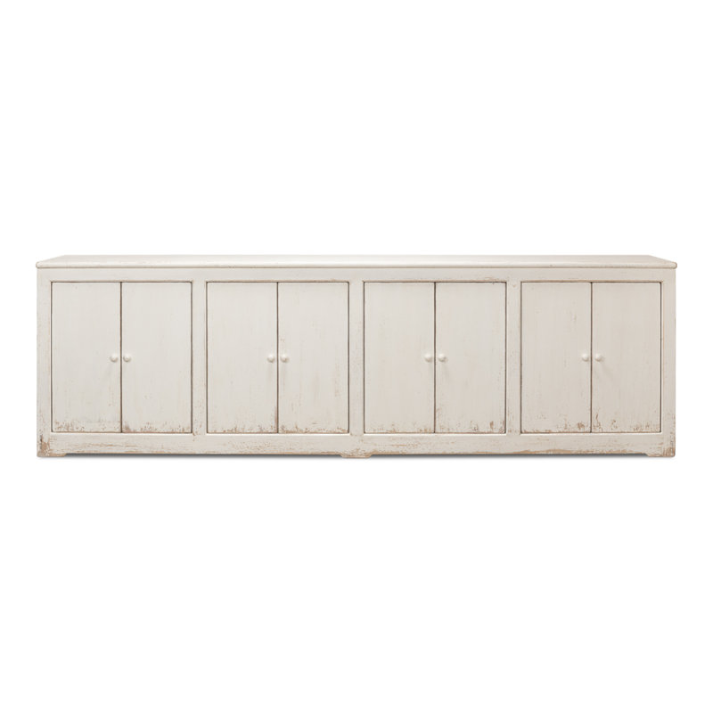 Momeyer 122'' W Solid Wood Sideboard, White/White