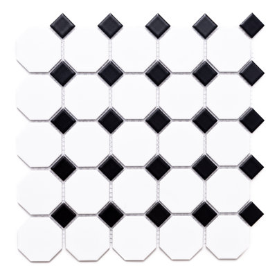 Carreau de mosaïque en porcelaine mate pour plancher et mur 2 "x 2" Check