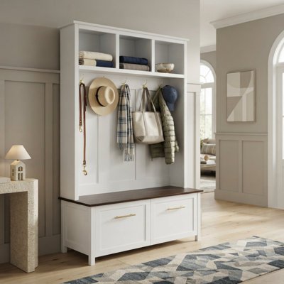 47.2 " Wide Hall Tree with Drawers and Shelves
