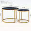 Ensemble de 2 tables basses gigognes rondes avec structure en métal robuste