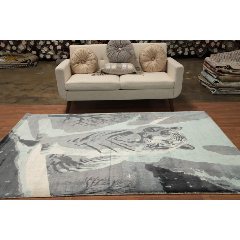 Tapis à motif abstrait unique 6 x 8 pour maisons contemporaines