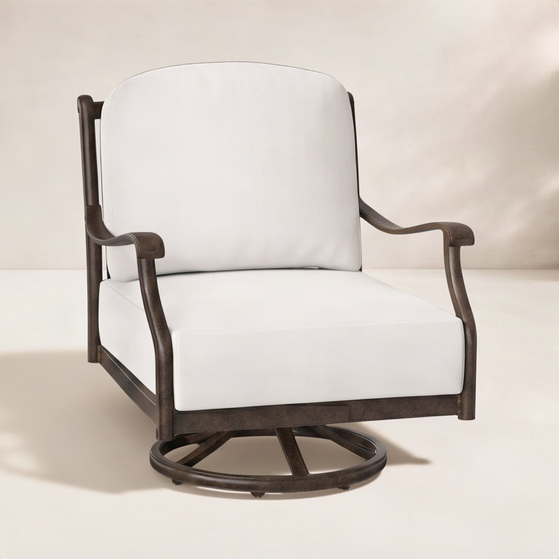 Casa Outdoor Chair with Sunbrella® Cushions, Spectrum Denim Sunbrella® Plainweave, Weathered White