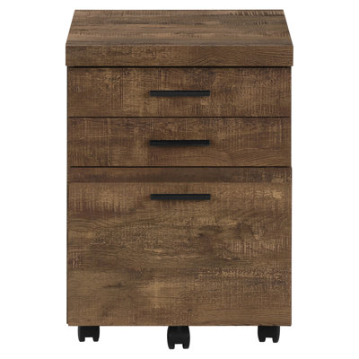 Modern Rolling File Holder Cabinet, Brown, With Versatile Storage Space Office Box Drawer Facility