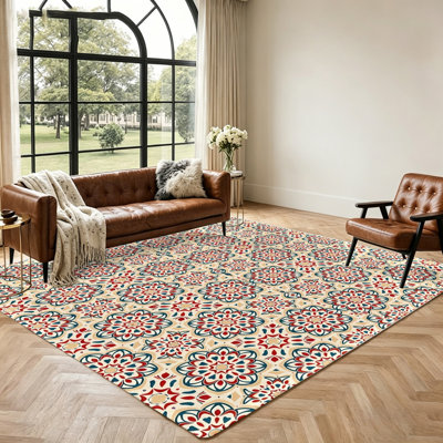 Tapis à motif unique, décoration de plancher de salon, intérieur confortable et élégant, lavable et antidérapant pour la chambre à coucher, le bureau personnel, les espaces de salle à manger, le rétro, les tapis
