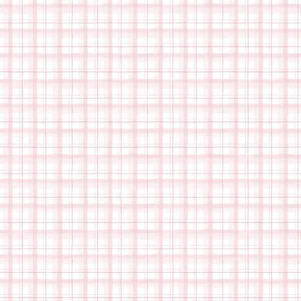 Vinings Country Cottage Check Plaid 10m X 53 Cm Wallpaper Roll, Pink/White