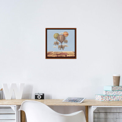 «Flight of the Elephants Blue Square» par Terry Fan - impression