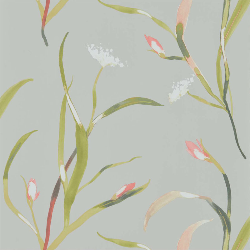 Saona Wallpaper, Coral/Silver