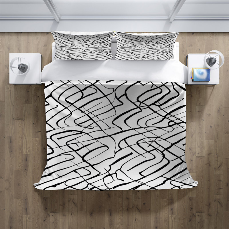 Polyester Abstract Duvet Cover, King Duvet Cover + 2 King Shams