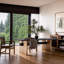 Black+Light-walnut Rectangular Solid Wood Dining Table-1610845486