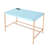 Rectangular Writing Desk With USB Port, Baby Blue And Gold-346842205