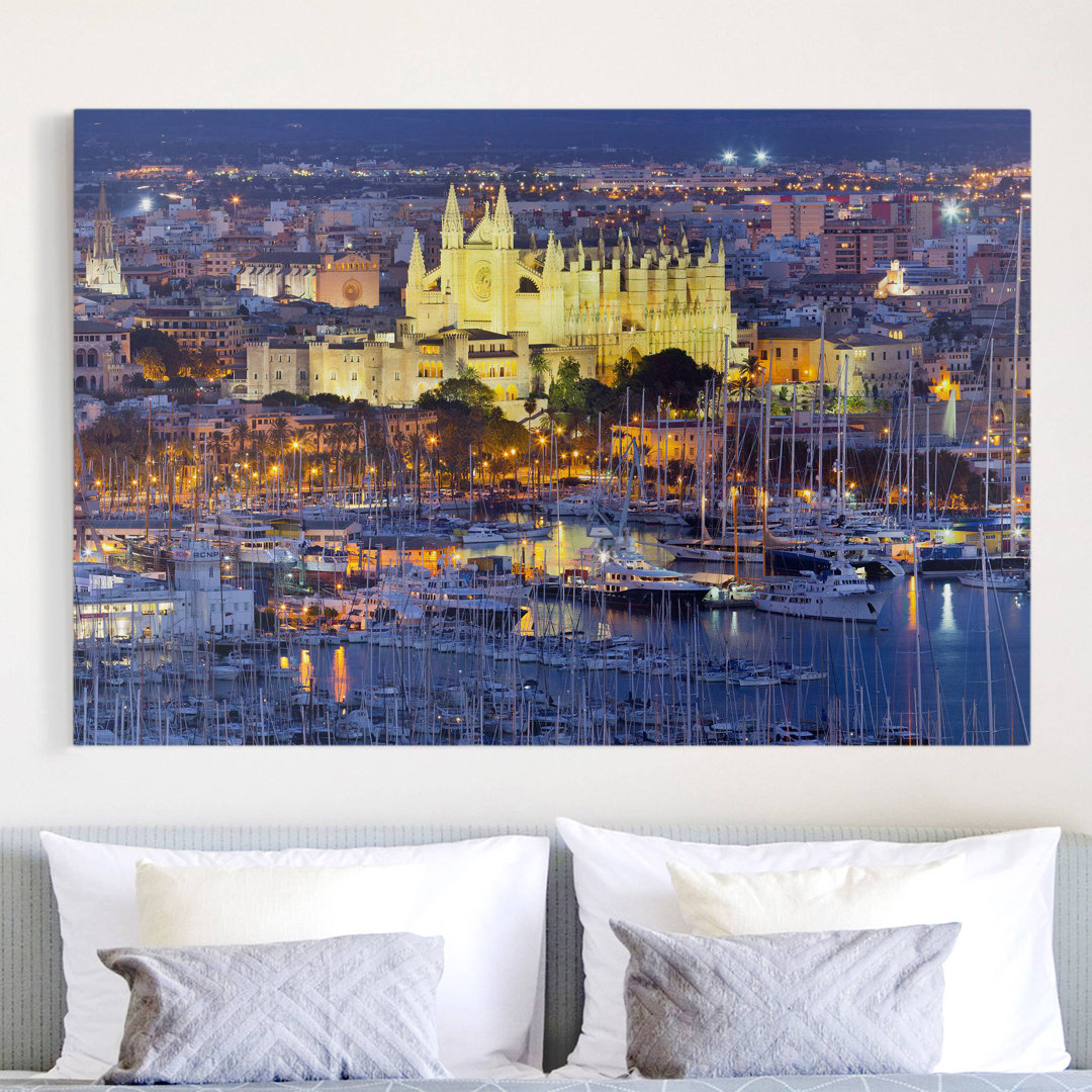 Leinwandbild - Palma de Mallorca City Skyline und Hafen