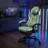 Green Adult-Sized Fabric Gaming Chair With A High-Back Ergonomic Design, Featuring A Footrest, Adjustable Headrest, And Massage Lumbar Support; 90-155° Free Tilt.