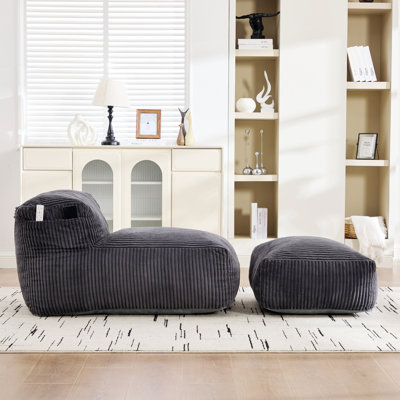 Bean Bag Chair with Ottoman for Living Room, Bedroom, Balcony